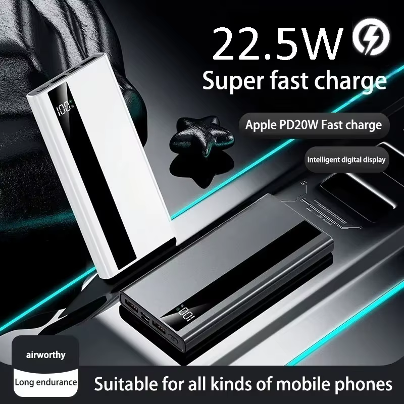 Batterie externe portable 20000mAh, charge rapide 22.5W, batterie externe haute capacité, alimentation mobile universelle pour iPhone Android