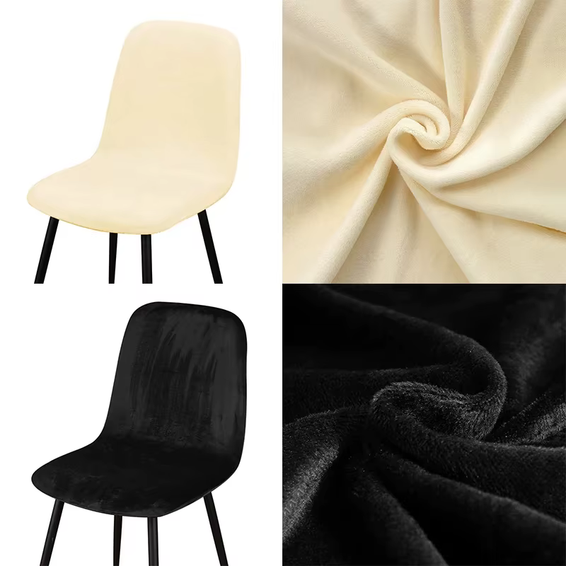 Housse de chaise à dossier court en velours, extensible, pour siège, salle à manger, Bar, bureau, fête, Banquate, 1/2/4/6