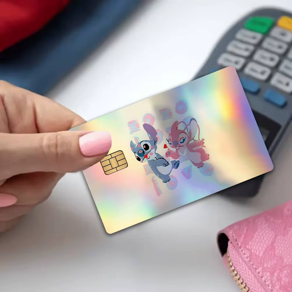 Autocollants pour cartes bancaires S-Stitchs Laser Sparkle, accessoires universels de décoration artisanale DIY