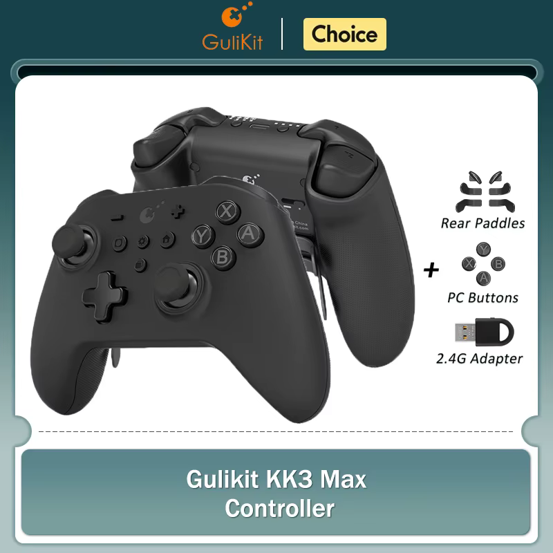 Manette de jeu GuliKit KK3 MAX NS39 KingKong 3 avec manettes et déclencheurs à effet Hall pour Windows Nintendo Switch Android iOS