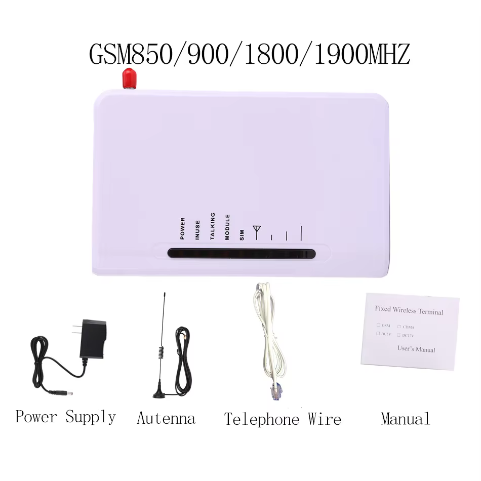 Terminal sans fil fixe FWT, carte SIM GSM, ligne téléphonique, numéroteur d'appel