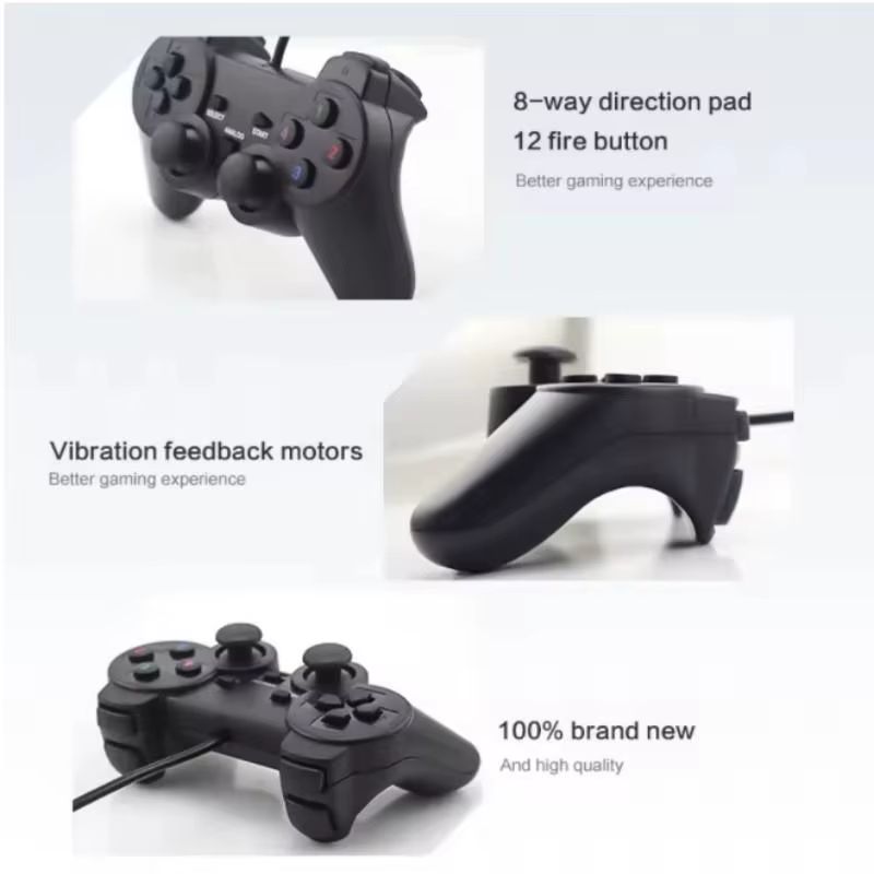 Manette de jeu filaire USB pour WinXP/Win7/Win8/Win10