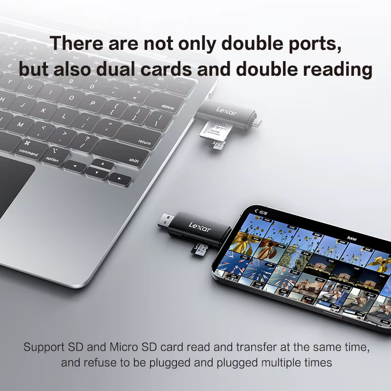 Lexar lecteur USB-A USB-C à double emplacement jusqu'à 205 mo/s