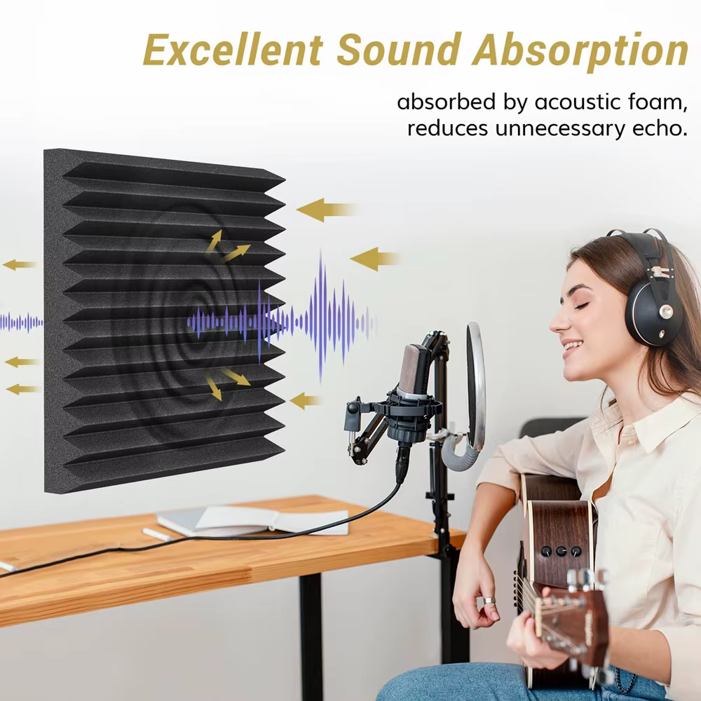 Paquet de 12 30x30cm mousse acoustique insonorisation Studio KTV panneaux insonorisants éponge tampon isolation phonique