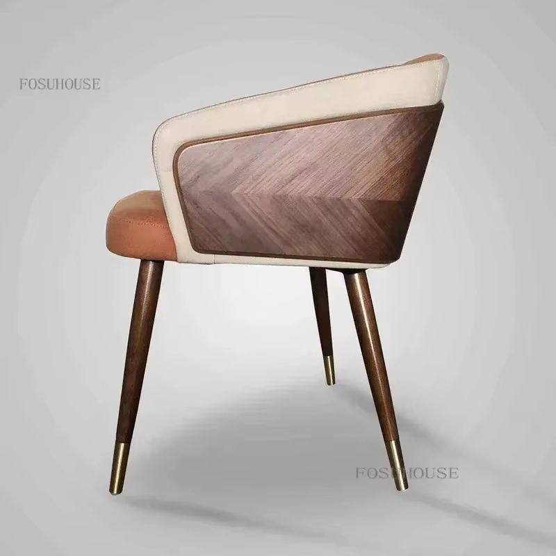 Chaises de salle à manger modernes de luxe, fauteuil à dossier en bois, chaise de salon minimaliste, meubles de salle à manger confortables