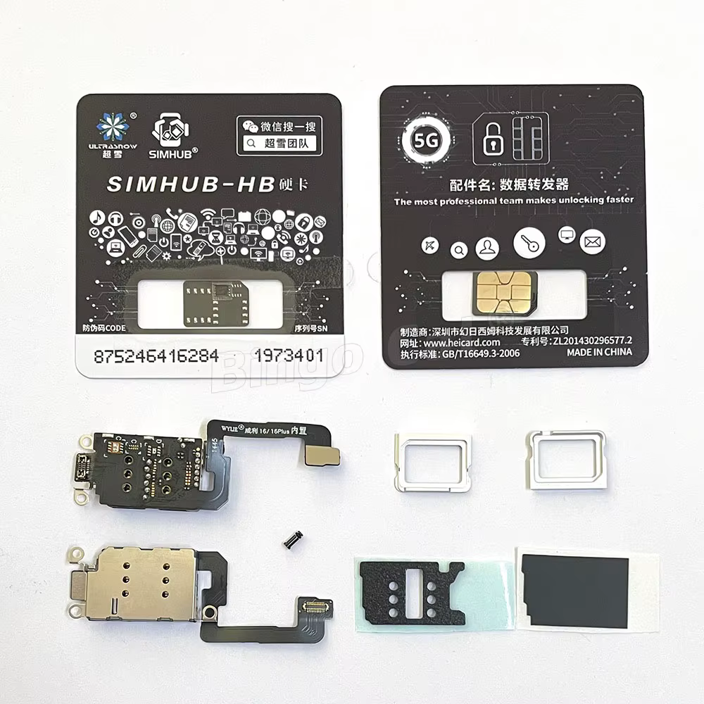 Wylie plateau de carte intégré Esim vers Sim câble flexible double carte pour iPhone 17 16 15 14 Pro Max Support d'intégration MEP Super Snow IC