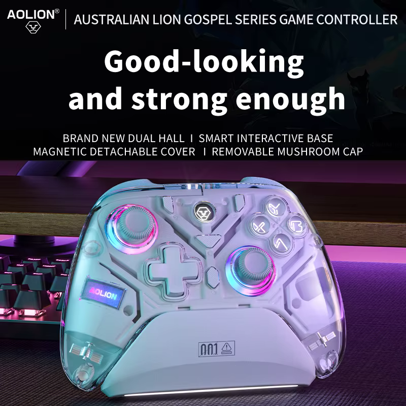 Aolion K10 RGB contrôleur de jeu sans fil avec station de charge manette de jeu effet Hall déclencheur pour nintendo Switch 2/PC/téléphone