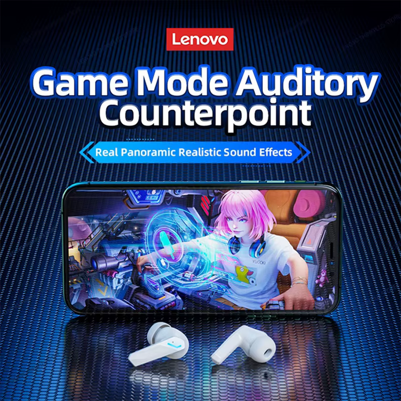 Écouteurs sans fil Bluetooth V5.4 TWS Lenovo GM2 Pro