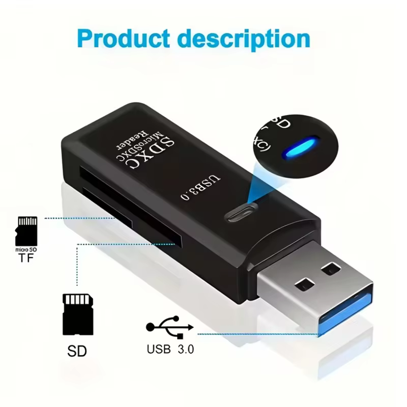 Lecteur de carte USB2.0/3.0 2 en 1