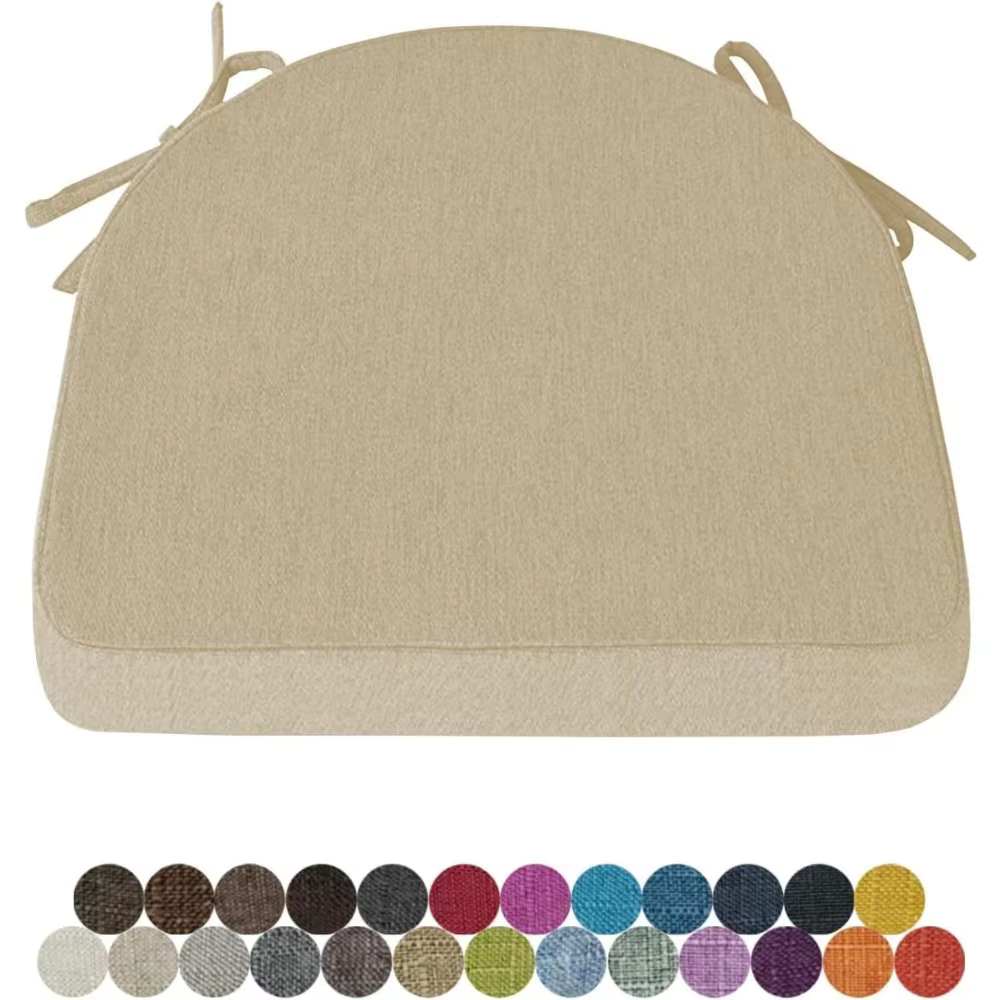 Coussin de siège de chaise avec fermeture éclair, coussin décoratif antidérapant, coussin de jardin, rembourrage Semi-rond pour sièges intérieurs/extérieur