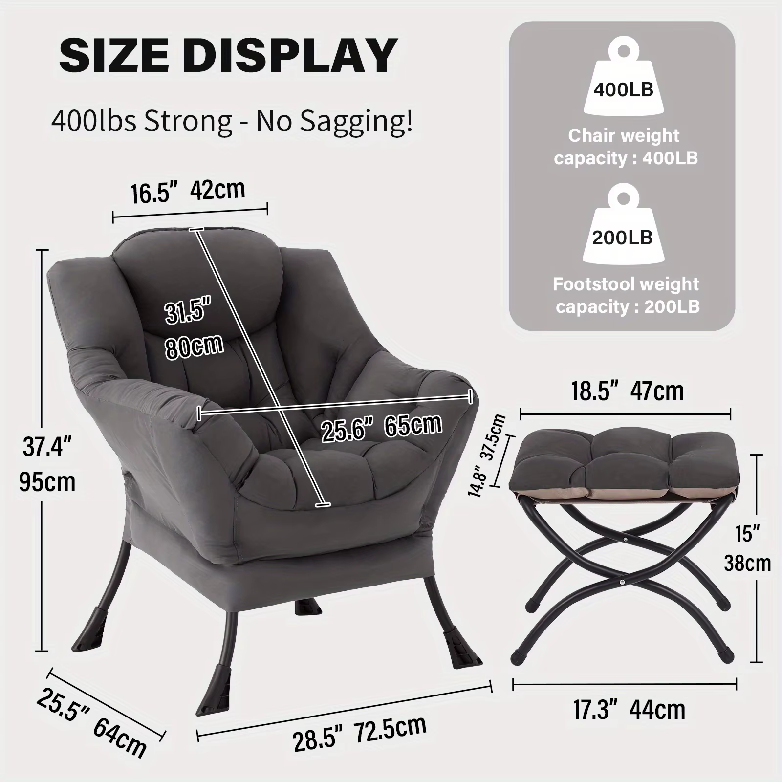 Fauteuil inclinable de style moderne Tita avec repose-pieds
