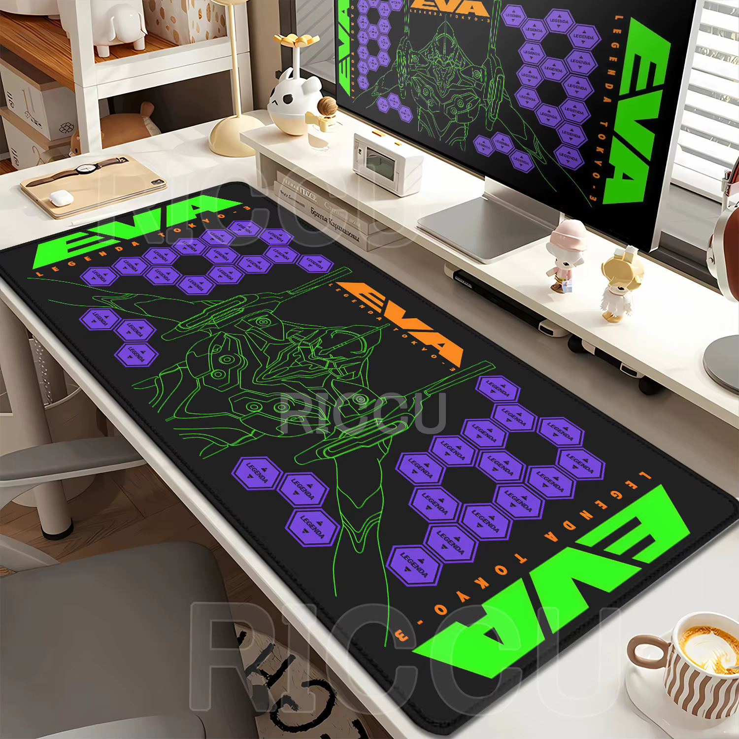 Grand tapis de souris E-E-Evangelione XXL pour gamer