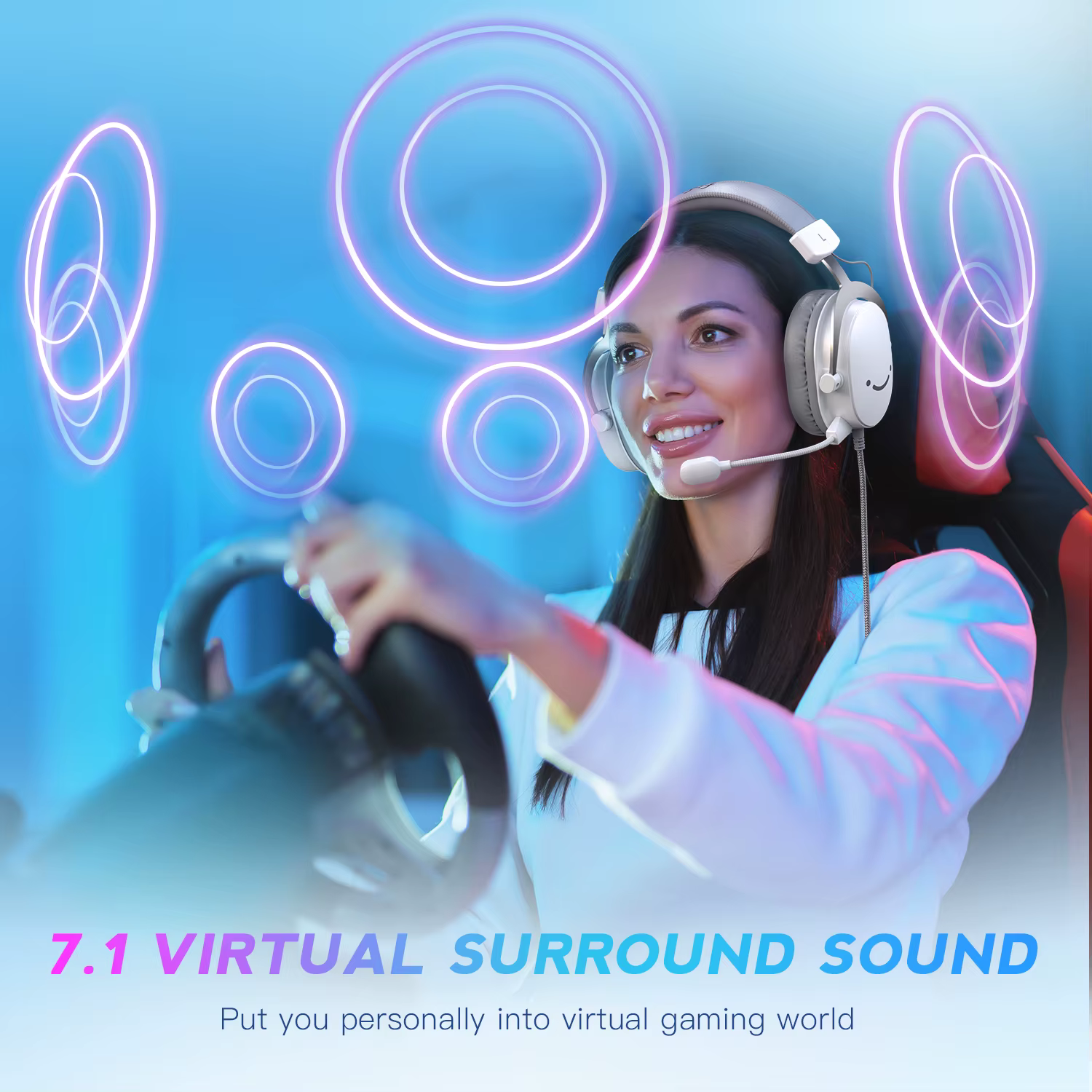 FIFINE – casque de jeu USB avec son Surround 7.1/prise 3.5mm/Microphone