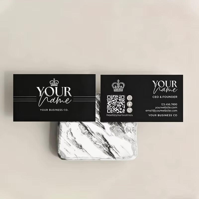 Carte de visite personnalisée, ensemble de cartes de visite personnalisées - Bureaux de travail et cartes de remerciement personnalisables, surface mate imperméable