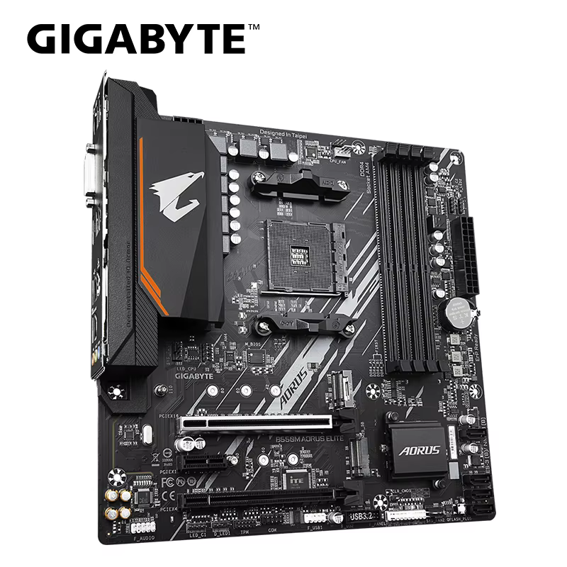 GIGABYTE Nouvelle carte mère B550M AORUS ELITE Micro-ATX Socket AM4 pour processeur Ryzen 5000 4000 3000 Series Dual Channel DDR4 SATA3 M.2