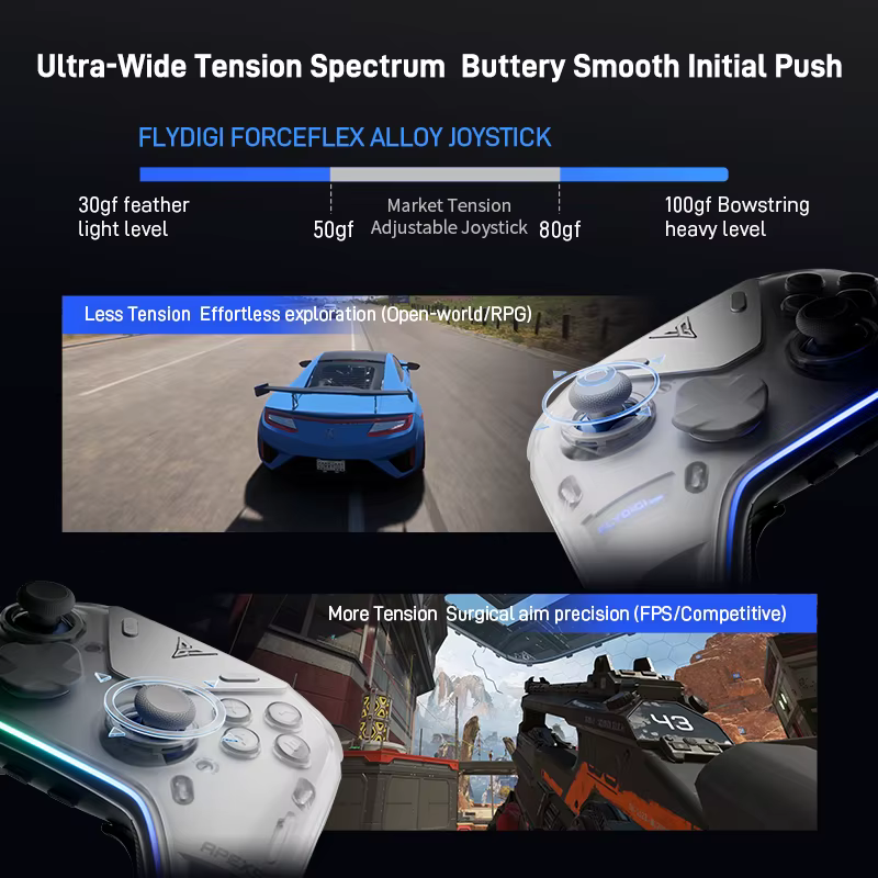Manette de jeu sans fil Flydigi APEX 5 avec retour de force Elite