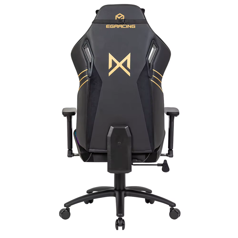 Chaise de bureau ergonomique de course et d'e-sport en cuir avec appui-tête pivotant