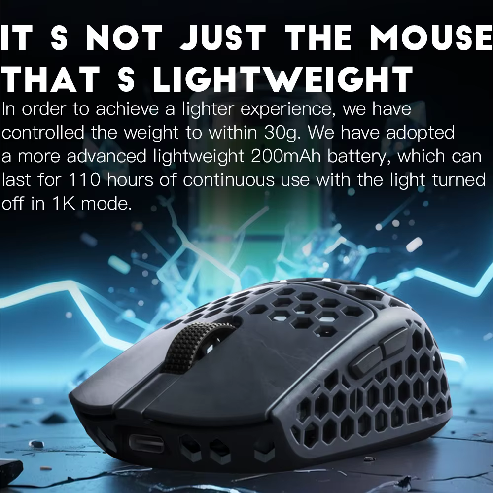 Souris de jeu sans fil Darmoshark M5Air V2 en fibre de carbone forgée