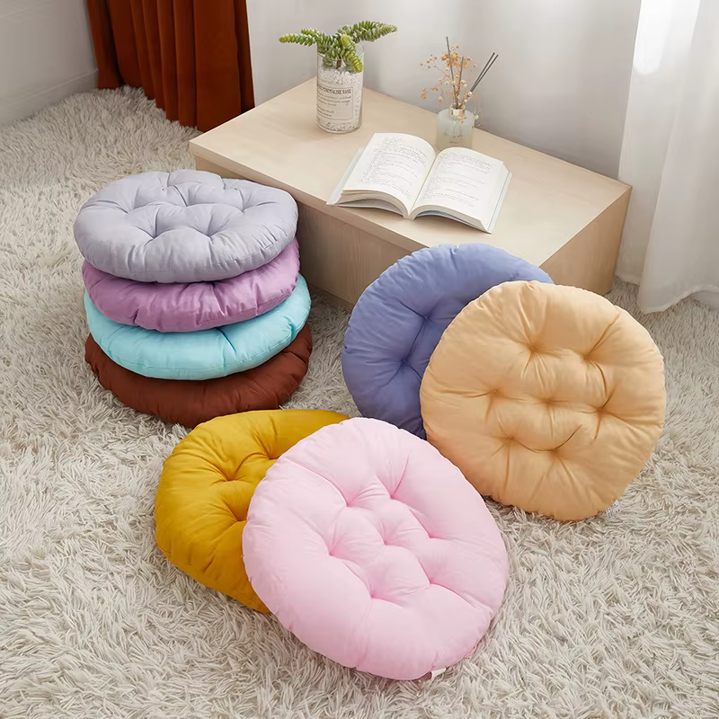 Coussin de chaise de bureau rond de couleur, coussin chaud d'hiver, coussin de siège de canapé de salle à manger domestique, tabouret d'étudiant, coussin de fesses