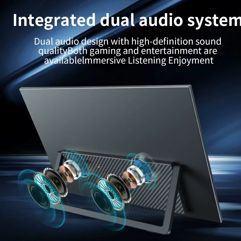 Moniteur portable 16 pouces 1200P IPS 100% sRGB 300 cd/m² avec double haut-parleur