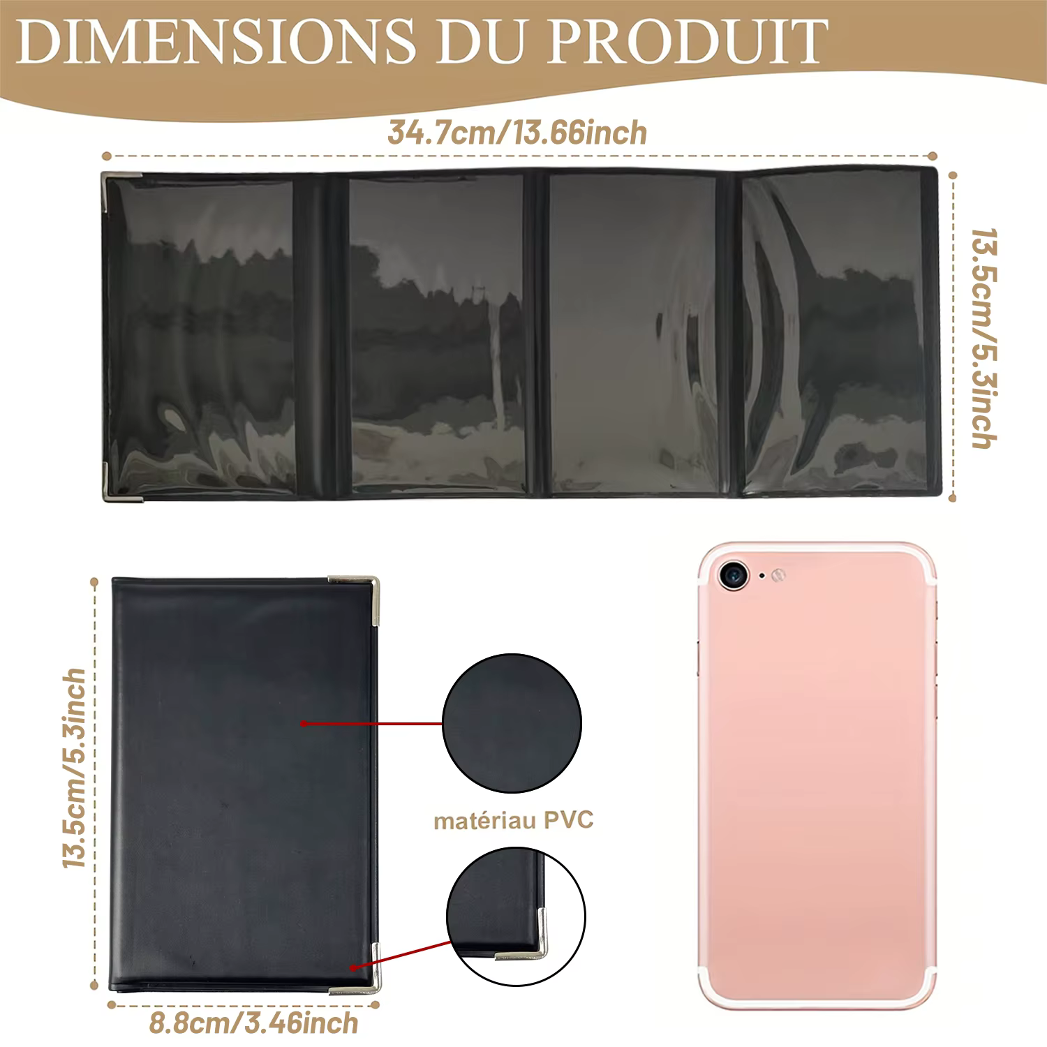 Porte-cartes 4-en-1, porte-documents de véhicule, porte-plaque d'immatriculation portable pour voiture et moto, essentiels pour les voyages et les affaires