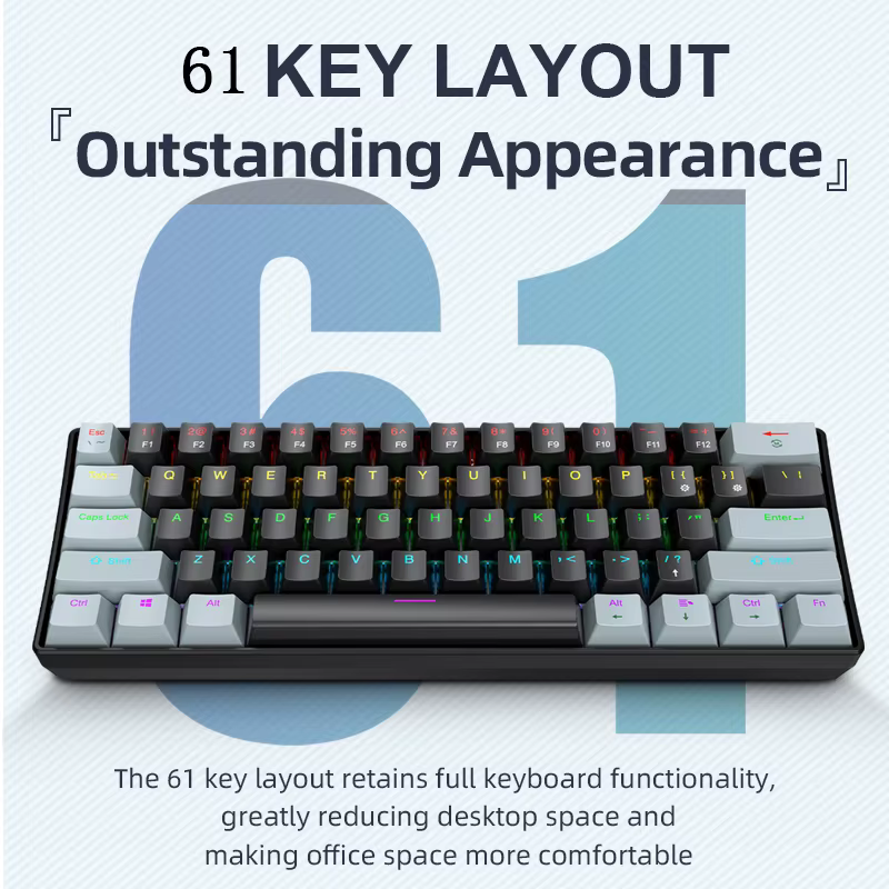 Clavier de jeu mécanique filaire K61 60%