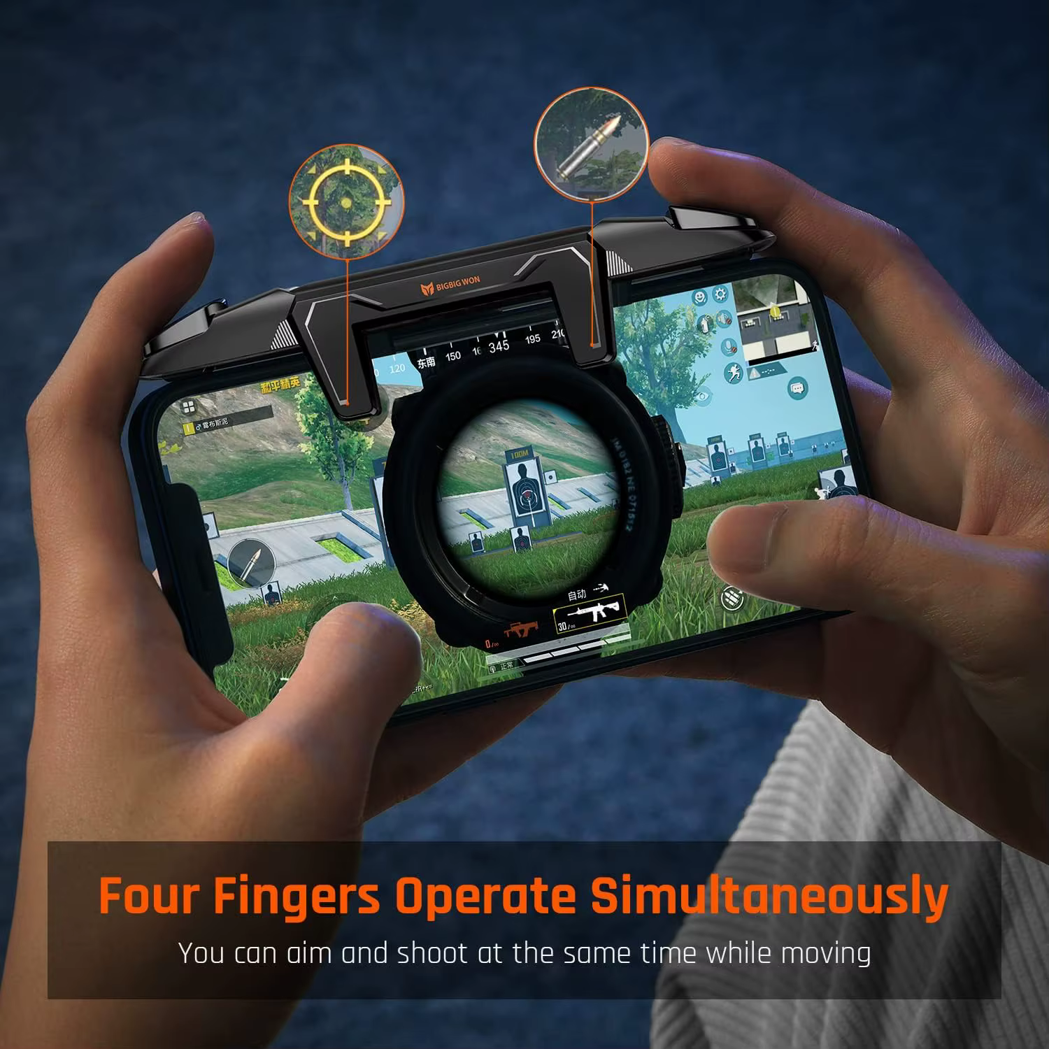 BIGBIG WON Mechager Plus M3 contrôleurs de déclencheurs de jeu mobiles serrage intégré Plug and Play pour téléphone iOS Android