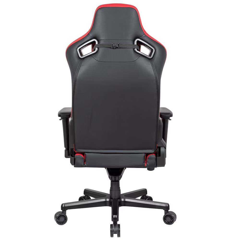 Chaise de jeu ergonomique pivotante moderne rouge avec dossier inclinable