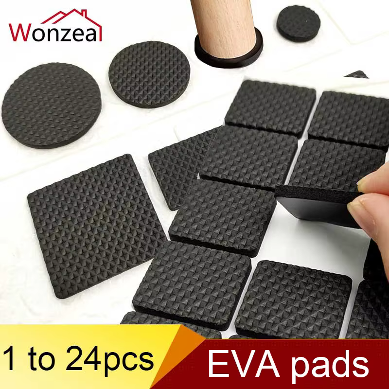 Coussinets en caoutchouc pour pieds de chaise, 1-24 pièces, tapis antidérapant, amortisseur de pare-chocs, rond, carré, auto-adhésif, matériel de protection des pieds de Table