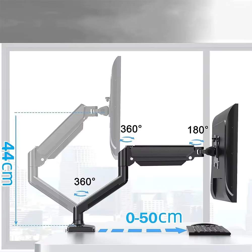 Support à Double Écran Ergonomique et Réglable de 32 Pouces
