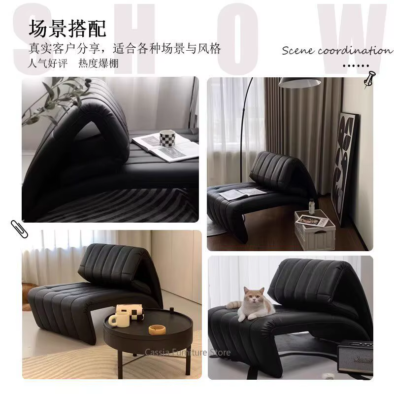 Fauteuil simple minimaliste italien Barcelona, fauteuil lounge en cuir design pour salon, siège d'appoint multifonctionnel