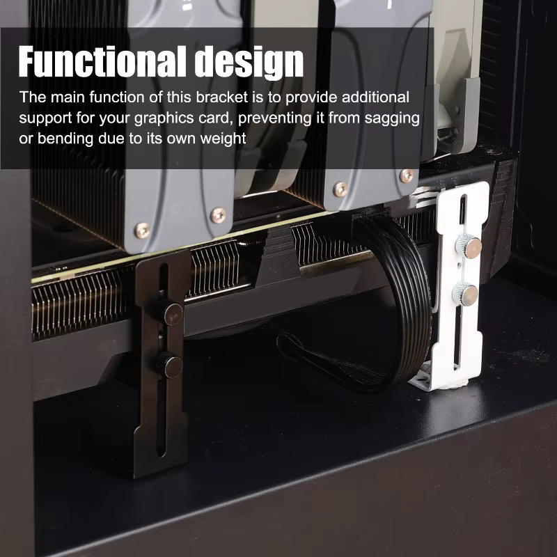 Support de carte graphique réglable, support de carte vidéo réglable, support GPU pour boîtier PC de bureau ITX/ATX, accessoire pour éviter l'affaissement