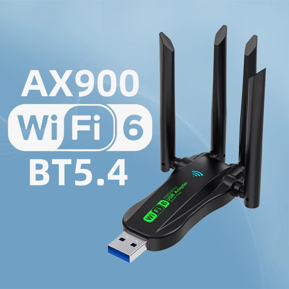 WiFi USB adaptateur WiFi6 Bluetooth 5.4 double bande 2.4G + 5.8Ghz 4 antenne Dongle USB récepteur de carte sans fil