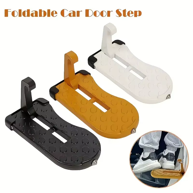 Marchepied de porte de voiture pliable 1 pièce, support métallique Durable pour un accès facile au toit. Ajustement universel pour la plupart des véhicules.
