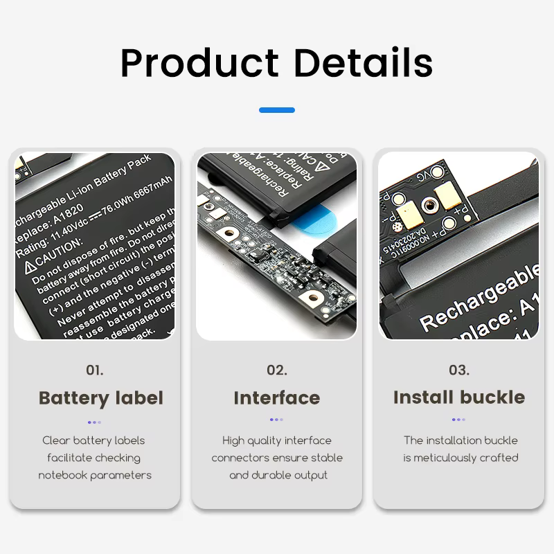 Bowanda A1820 batterie d'ordinateur portable pour Apple MacBook Pro 15 pouces Retina A1707 2016 2017