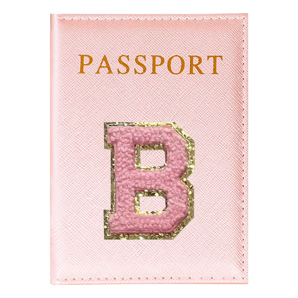 Porte-passeport série lettres roses Plan aérien accessoires de voyage couverture d'identité Portable carte bancaire passeport affaires portefeuille en polyuréthane