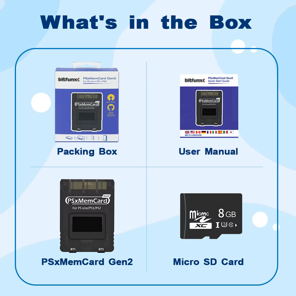 Bitfunx PSxMemCard Gen2 Sd2psXtd pour Stocker les Sauvegardes des Jeux PS1 et PS2 pour Consoles