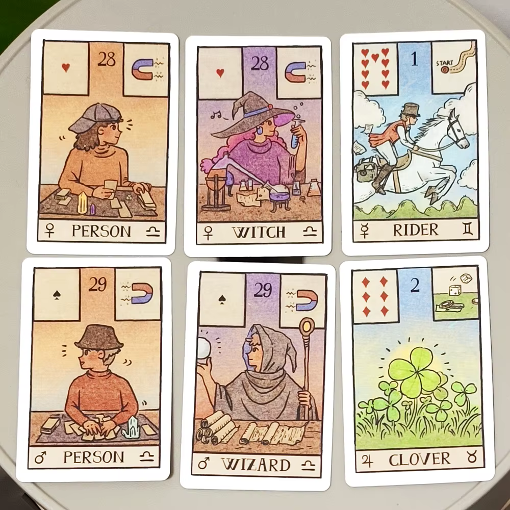 Cartes Oracle illustrées modernes 9*6cm Akashic Eye Lenormand : Ensemble de divination de 61 cartes (36 traditionnelles + 12 nouvelles + 13 optionnelles)