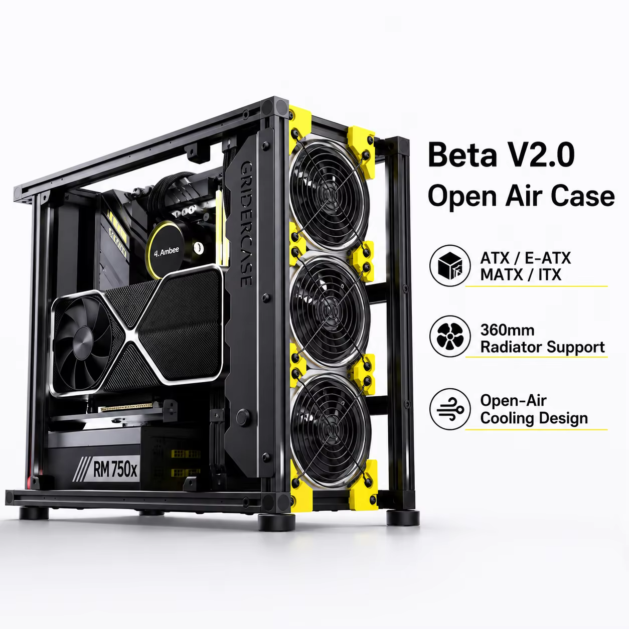 Boîtier PC Open Air Beta V2.0 en aluminium