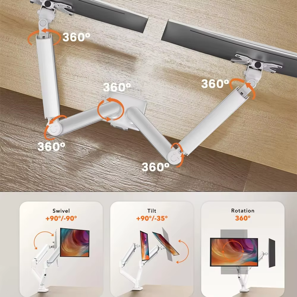 Support pour double moniteur pour écrans 13′′–32′′