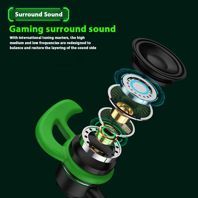 Casques de jeu HiFi dans l'oreille coude à 90 degrés Type C 3.5mm casque filaire de jeu pour Samsung Galaxy S25 Ultra iPhone 16 Pro Max