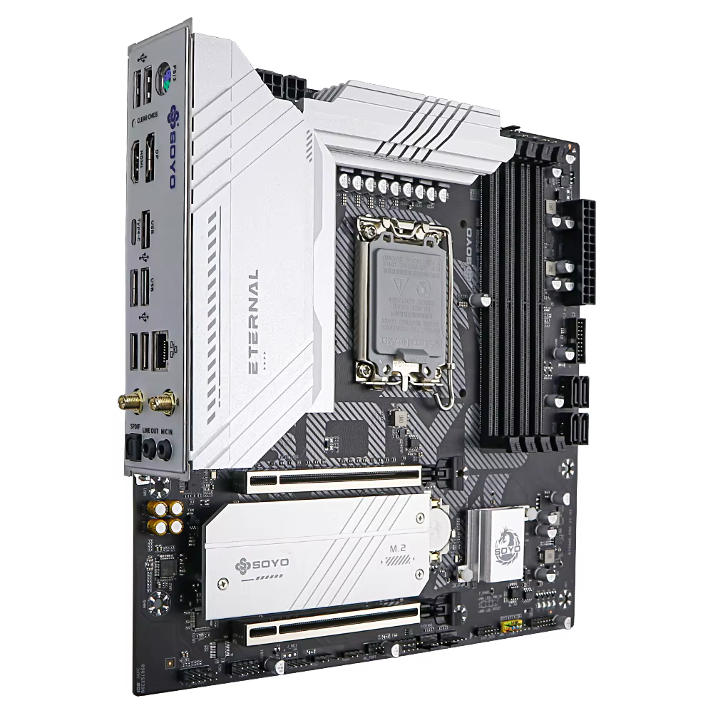 SOYO B760M D4 WiFi DDR4 LGA 1700 Intel B760 M-ATX carte mère 2 * M.2 PCIe 4.0 type-c WiFi6 ARGB USB3.2 pour processeur 12/13/14ème