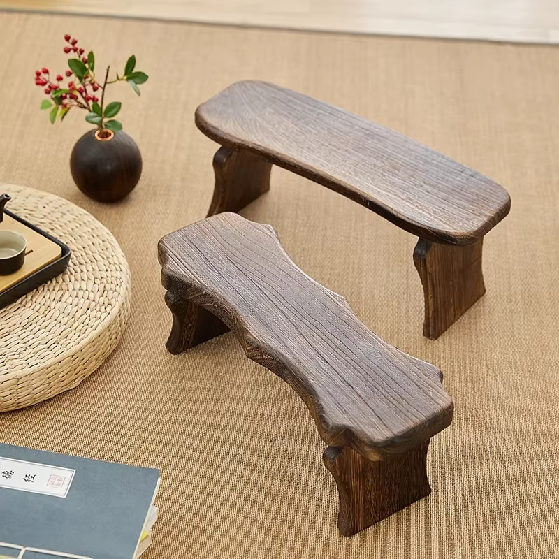 Tabouret Long de Style japonais, banc à chaussures en bois massif, baie vitrée moderne, tabouret bas, siège de pied de porche, chaise créative pour enfants pour salon
