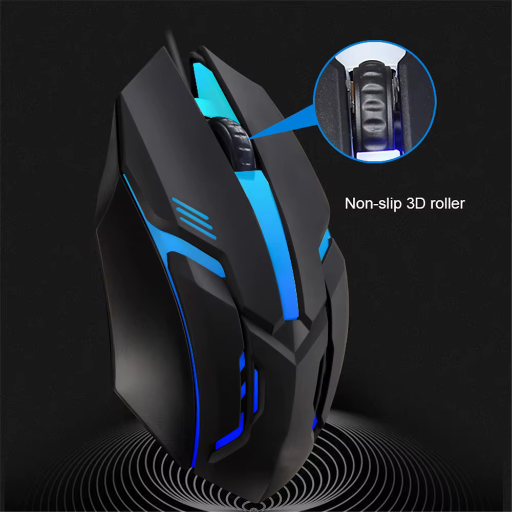 Souris de jeu filaire USB 5000 DPI 3 boutons silencieuse