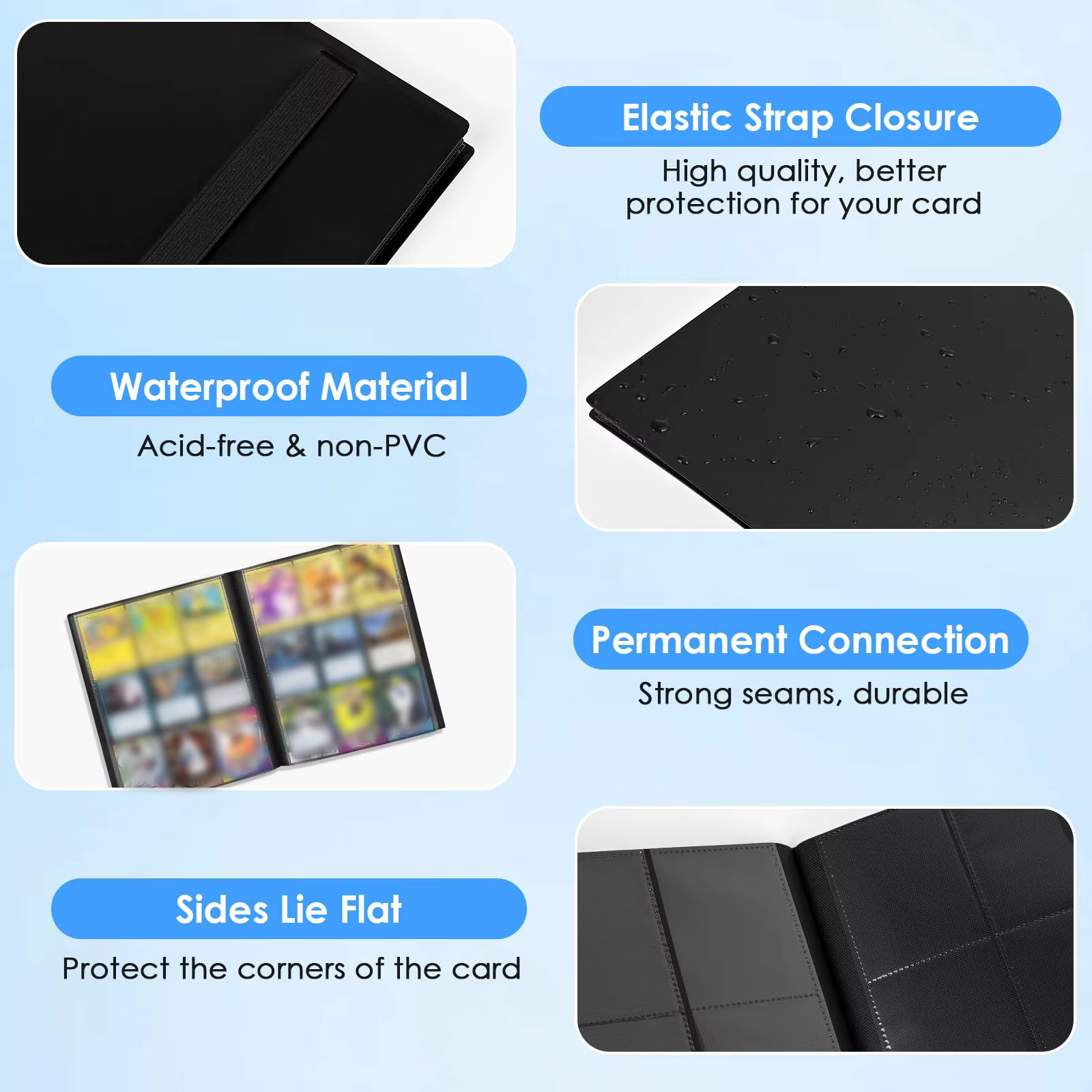 Classeur de cartes à 9 pochettes (360 cartes), album de rangement durable et protecteur pour cartes MTG, TCG et sportives, le rêve du collectionneur