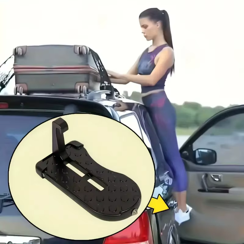 Marchepied de porte de voiture pliable 1 pièce, support métallique Durable pour un accès facile au toit. Ajustement universel pour la plupart des véhicules.