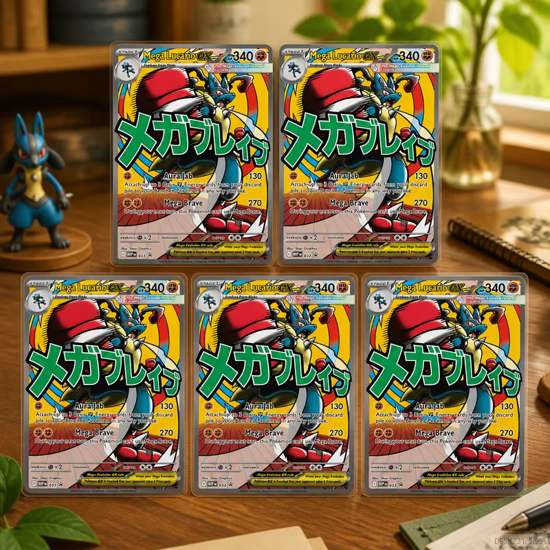 Mega Lucario ex 033 en DIY Collection Cards Self Made Single Card Classic Game Anime Card Gift Toy 5PCS 10PCS Set