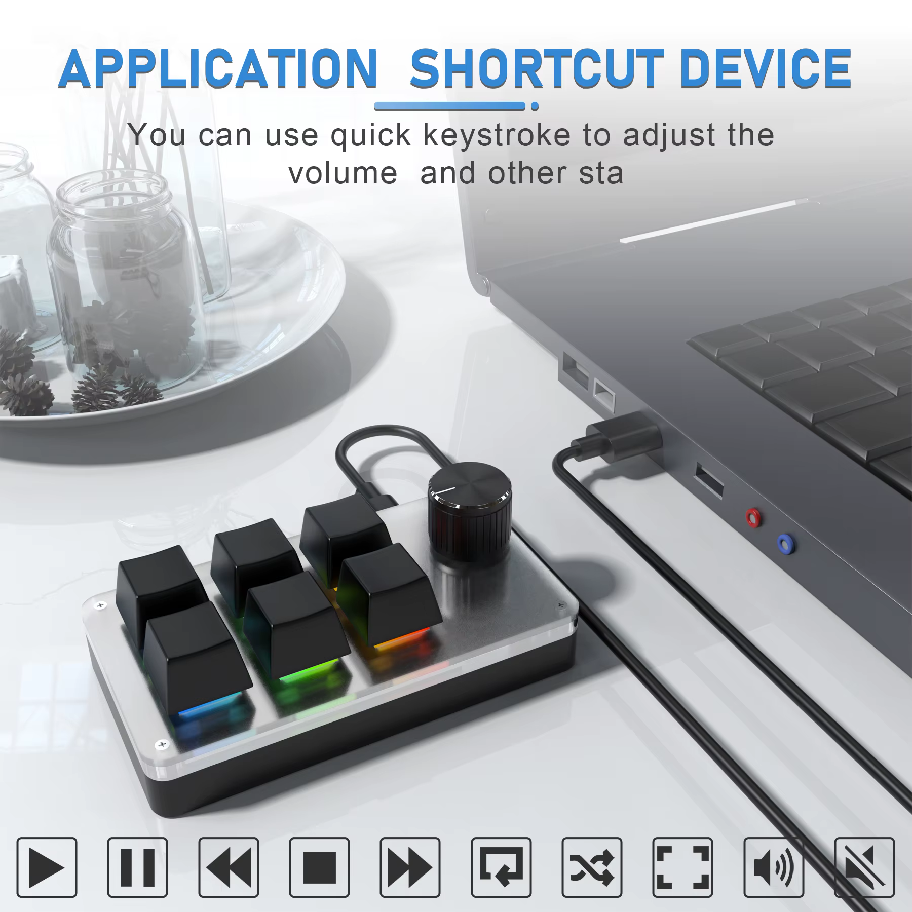 6 touches 1 bouton programmation rvb boutons de jeu Macro claviers Mini clavier