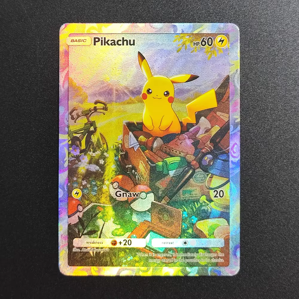Carte de collection Pokémon TCG anglaise promotionnelle faite maison : Eevee, Mewtwo, Venusaur, Blastoise – Jouet texturé