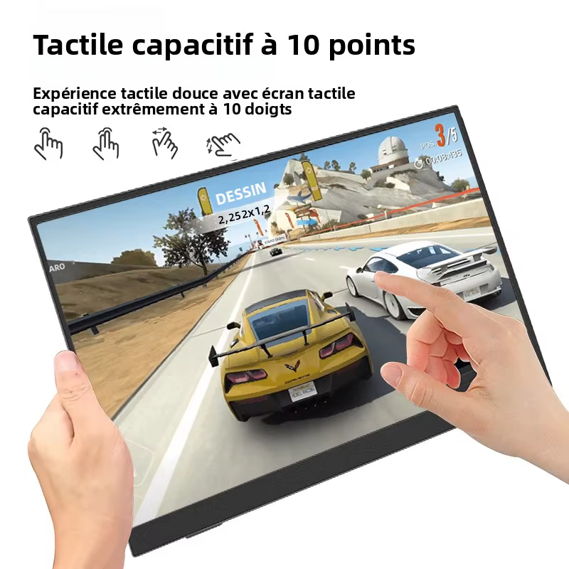 HGFRTEE – moniteur Portable à écran tactile de 14 pouces